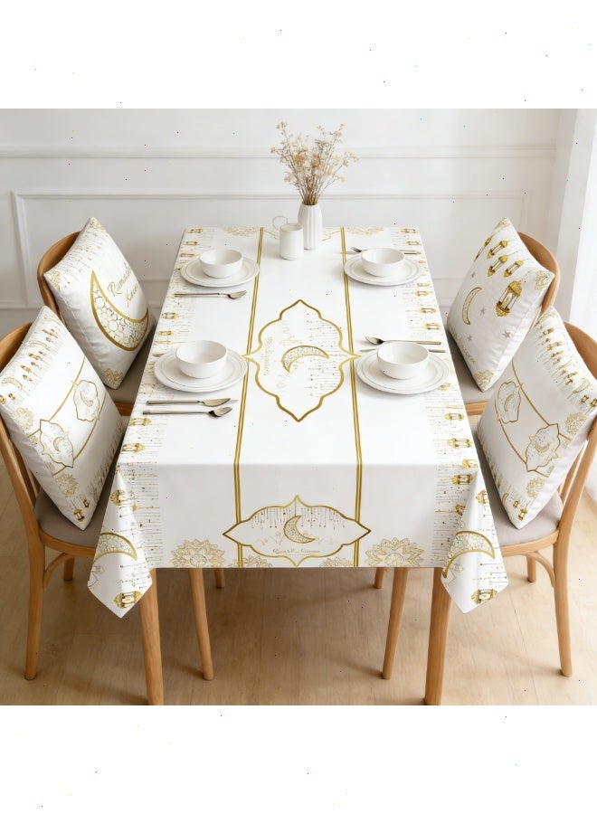 Yoawllty Ramadan Table Runner with Pillow Covers, Including 1PCS Ramadan Table Runner and 4 PCS Ramadan Decorative Pillow Covers for Home Ramadan Decorations - Image 5